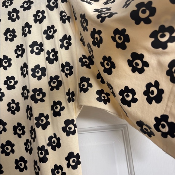 Tory Burch‎ Flower Print T-Shirt Dress XS Cream & Black - Picture 3 of 10